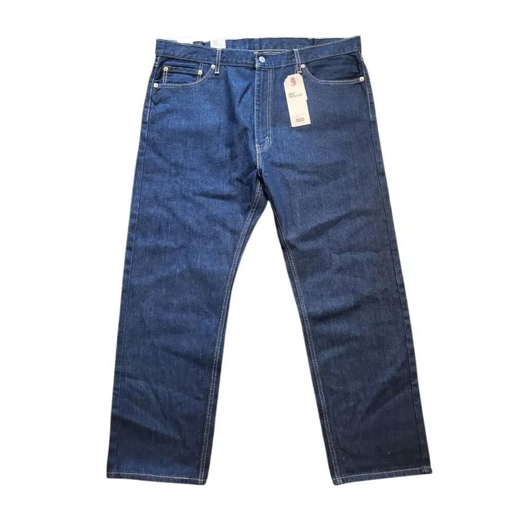 NWT Levi's Jeans Men's 42 x 30 Dark Rinse 505 Regular Fit Cotton No Stretch